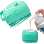 Pet Dog Shampoo Brush 2.7Oz 80Ml Cat Massage Comb Grooming Scrubber for Bathing Short Hair Soft Silicone Rubber - Imagen 2