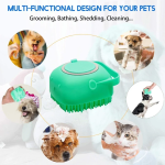 Pet Dog Shampoo Brush 2.7Oz 80Ml Cat Massage Comb Grooming Scrubber for Bathing Short Hair Soft Silicone Rubber - Imagen 6