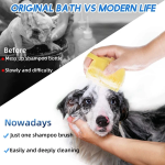 Pet Dog Shampoo Brush 2.7Oz 80Ml Cat Massage Comb Grooming Scrubber for Bathing Short Hair Soft Silicone Rubber - Imagen 5
